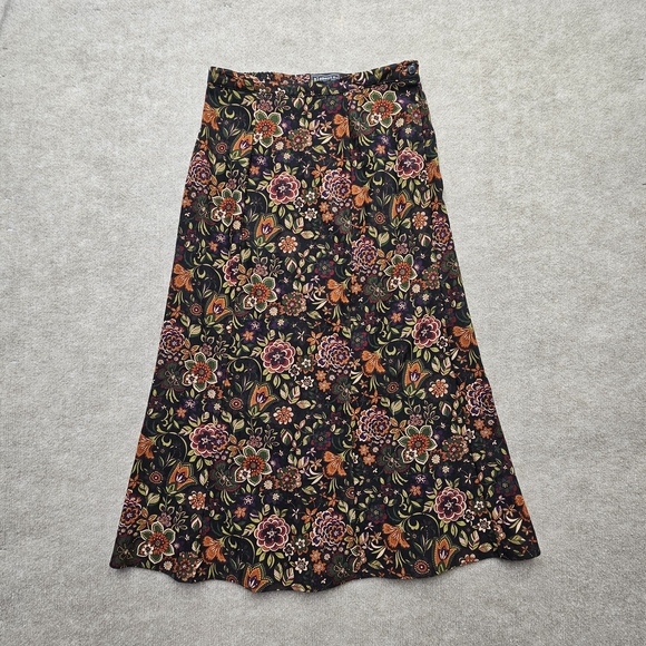 Elementz Women’s Floral Midi Skirt M Cottagecore Boho A-Line Earthy Colors - Picture 2 of 10